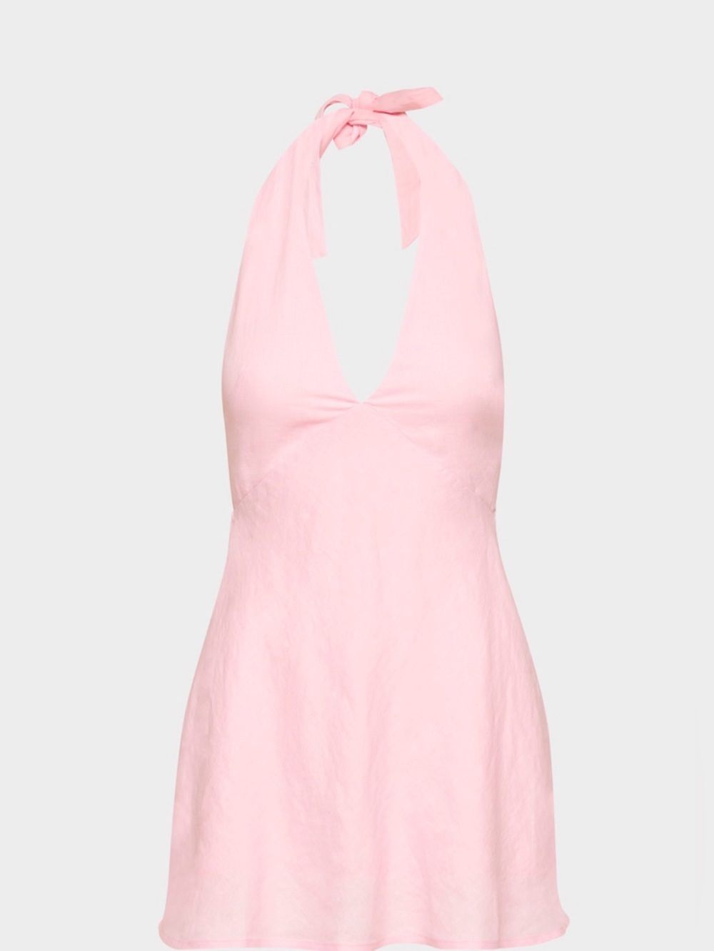 NWT Aritzia Nightscape Linen Halter Dress in Milkshake Pink